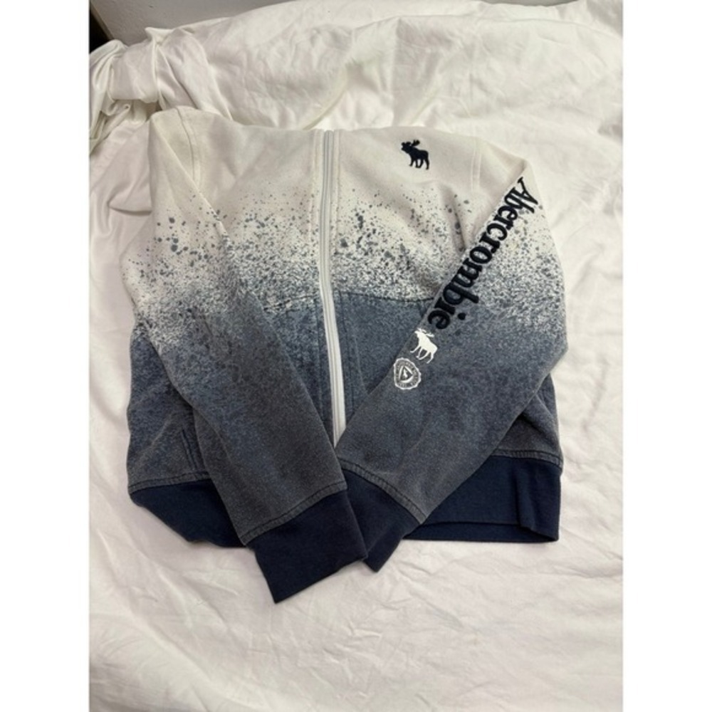 Abercrombie kids hombre embroidered hoodie, full‎ zip size 9-10